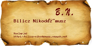 Bilicz Nikodémusz névjegykártya